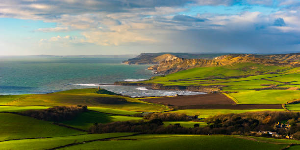 kimmeridge e la costa del dorset da swyre head - isle of portland foto e immagini stock