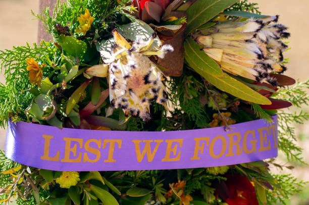 istock Wreath laid at ANZAC service 2018, Hawker, SA, Australia 1209581305