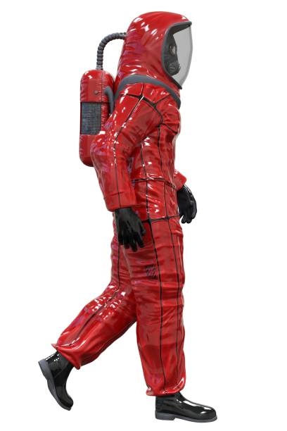 istock Man in a biohazard suit isolated on white 3d illustration 1209590596