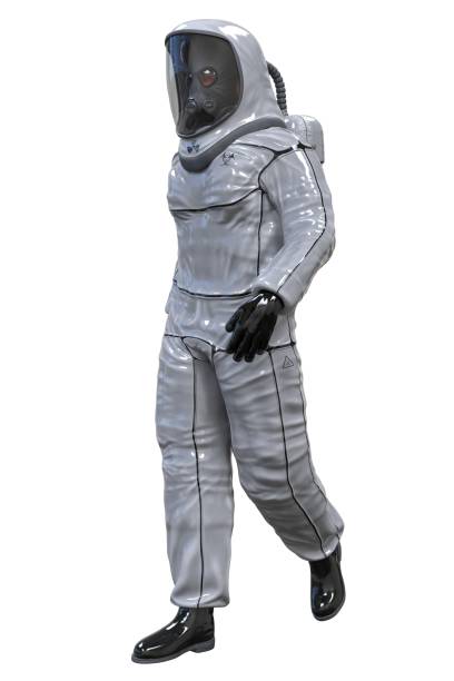 istock Man in a biohazard suit isolated on white 3d illustration 1209590628
