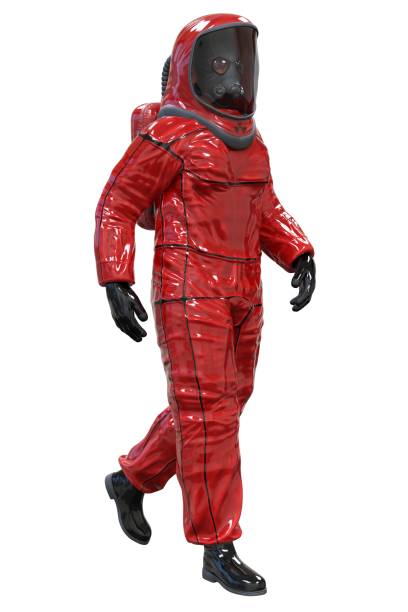 istock Man in a biohazard suit isolated on white 3d illustration 1209590632