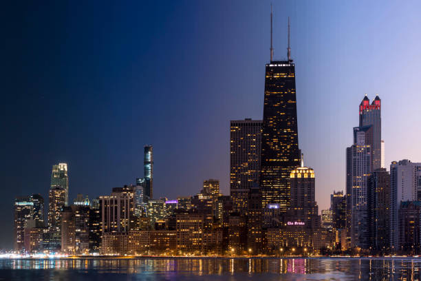 istock Chicago Cityscape Dusk to Night 1209593033