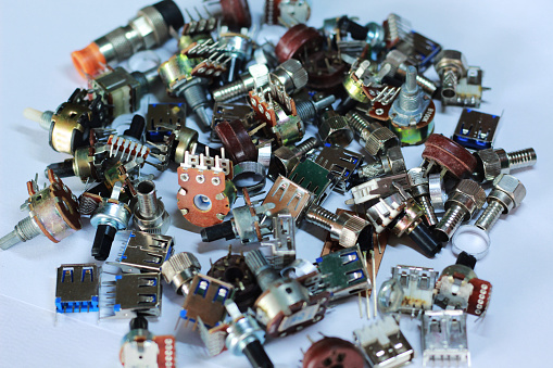 electronics spare parts isolated