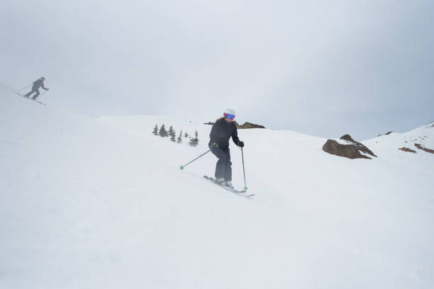 istock Group of friends ski together 1209605071
