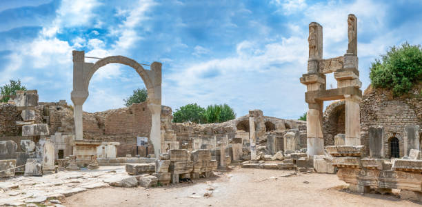 istock Domitian square and Domitian Temple in Ephesus, Turkey 1209608358
