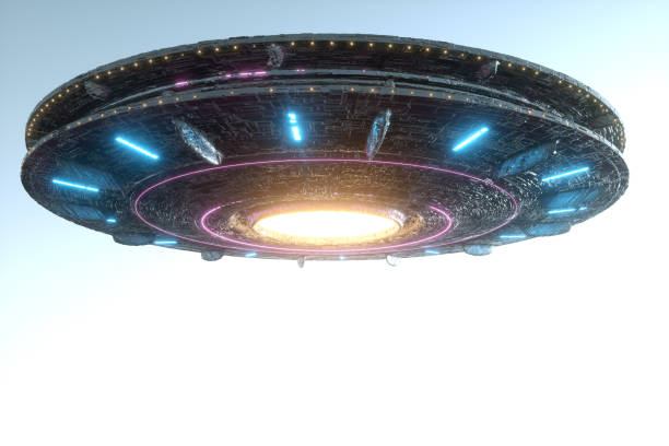 istock UFO, an alien plate soars in the sky, hovering motionless in the air. Unidentified flying object, alien invasion, extraterrestrial life, space travel, humanoid spaceship. 3D render, 3D illustration 1209611778