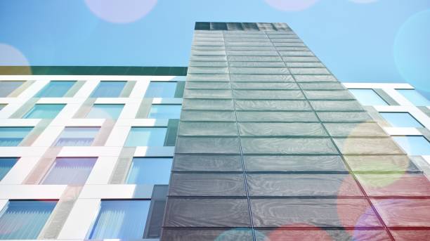 istock Modern office building detail, glass surface with sunlight 1209614650