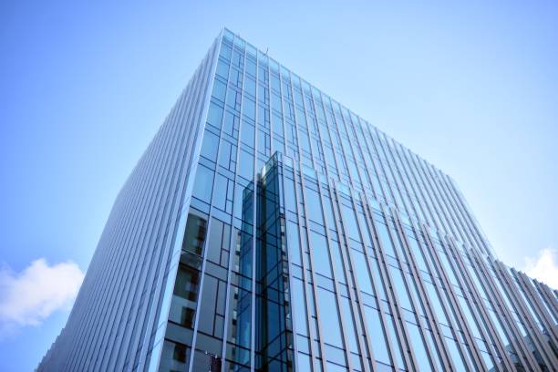 istock Modern office building detail, glass surface with sunlight 1209617256