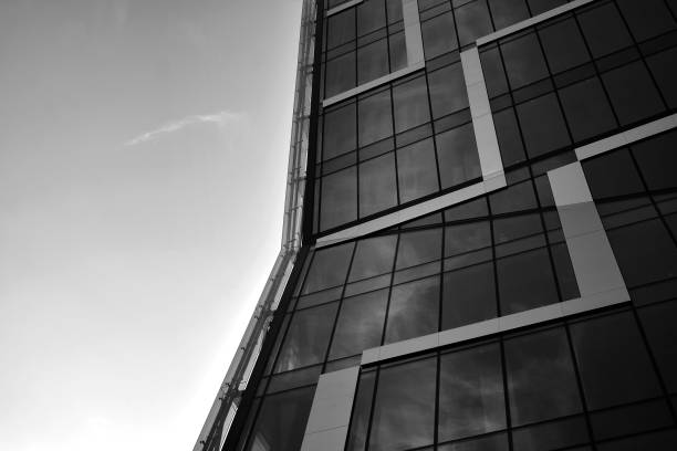 Abstract modern architecture with high contrast black and white tone