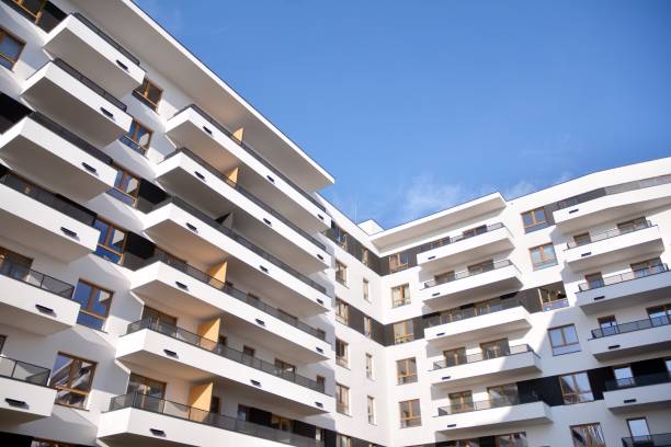 istock Modern and new apartment building. 1209617661