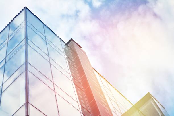istock Modern office building detail, glass surface with sunlight 1209618228