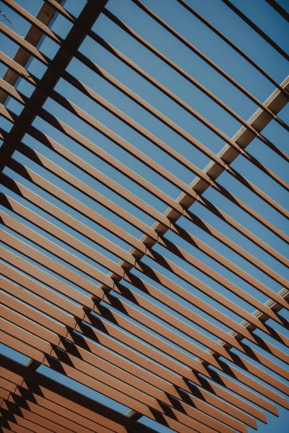 istock Low Angle View Of Shade Structure Against Clear Blue Sky 1209618885