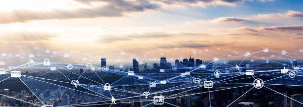 istock Smart city and communication network concept. 5G. LPWA (Low Power Wide Area). Wireless communication. 1209619215