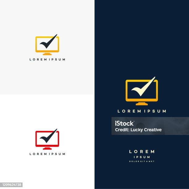 Computer Checks Sign Computer Check Logo Symbol Template Vector Stock Illustration ...