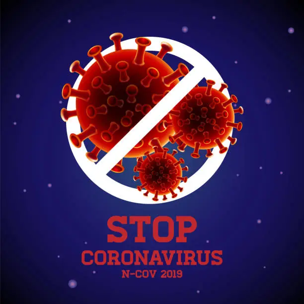 Vector illustration of Stop Coronavirus, covit - 19 , China, Wuhan, Danger, vector Illustration.