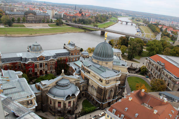 istock bird eye view on the river and the built structure with historical buildins 1209632091