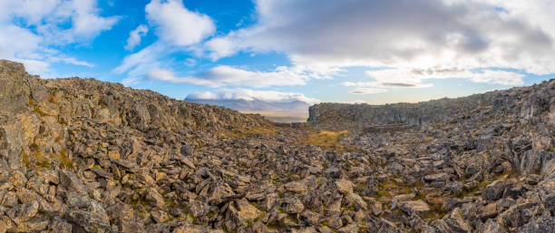 istock Borgarvirki castle in Iceland view over ancient remains during beautiful sunny day 1209639352