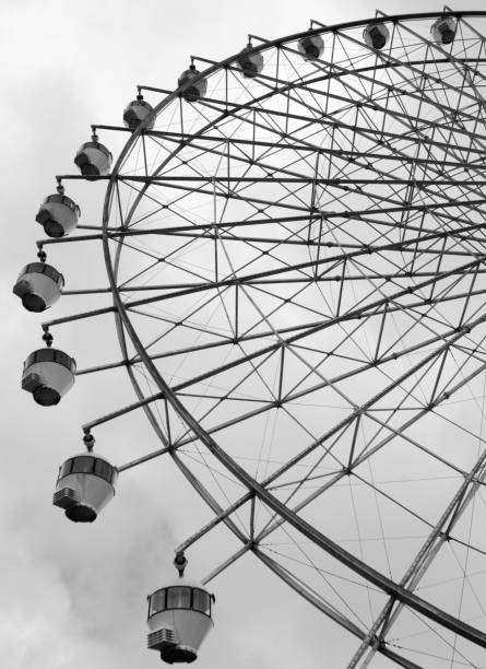 Ferris Wheel in Black and White Ferris Wheel in black and white in the Philippines buggy eyes stock pictures, royalty-free photos & images