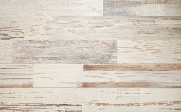 istock Light old wooden background with horizontal boards, top view 1209643162