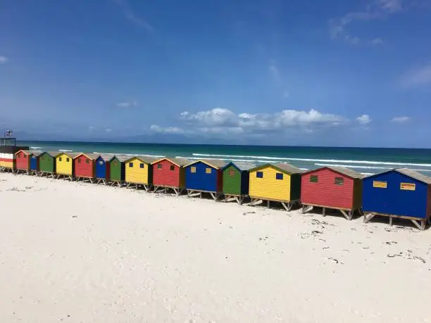The Colorful Houses from Muinzenberg Beach in Southafrica