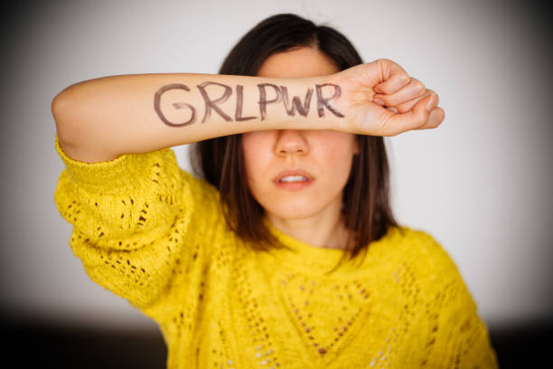istock Woman with letters 