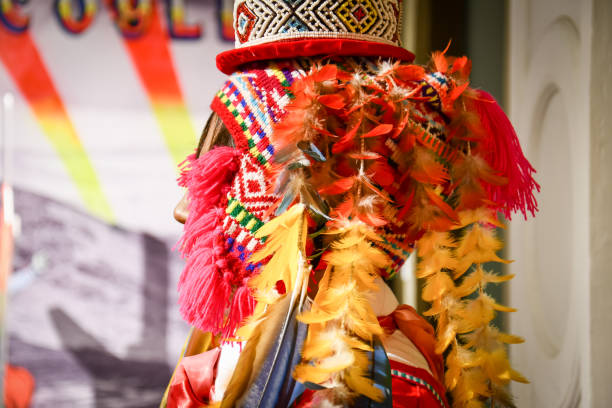 istock Colorful peruvian, andean handmade souvenirs made with feathers. 1209655303