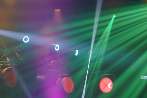 istock Futuristic bright lighting of stage spotlight. 1209655464