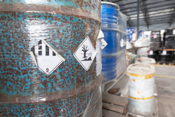 istock Rasty environmental hazard barrel in the warehouse 1209657102