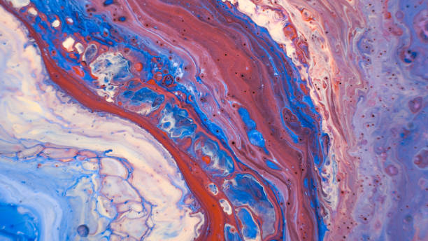 istock Multicolored oil inks mixed in an abstract pattern. Acrylic fill 1209657278