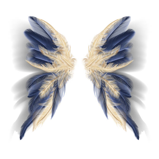 istock Butterfly wings with feathers. Modern  abstract art Golden Feather. 1209662116