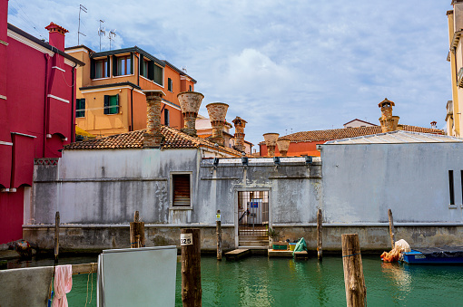 Chioggia,Veneto, Italy - August 7 2019:Typical view of Chioggia's old town. Architecture.