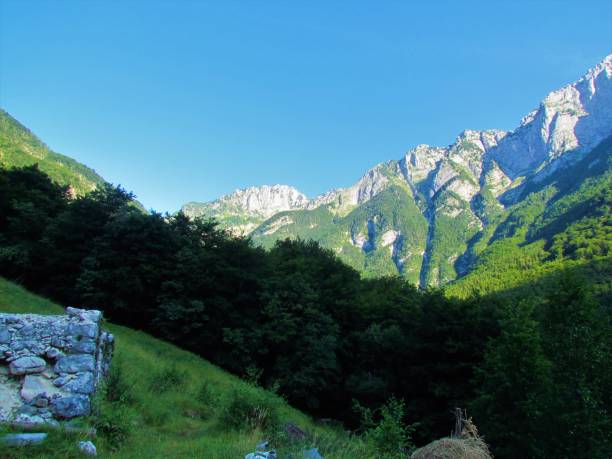 istock View of sun lit mountains above Moznica valley 1209668907