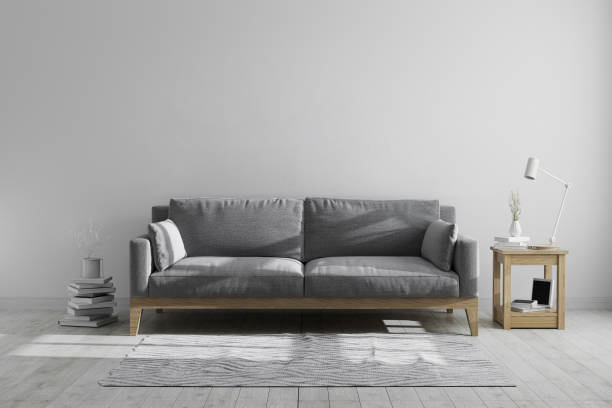 istock mock up poster frames in scandinavian hipster style modern grey tones interior background, blank frames in modern interior, 3d rendering 1209669397