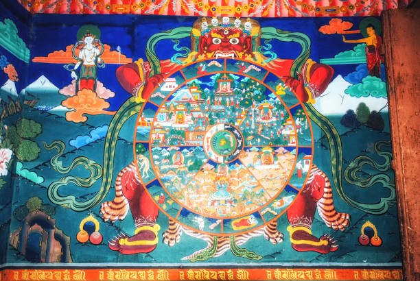 istock Ancient wall painting in the Rinpung Dzong 1209673913