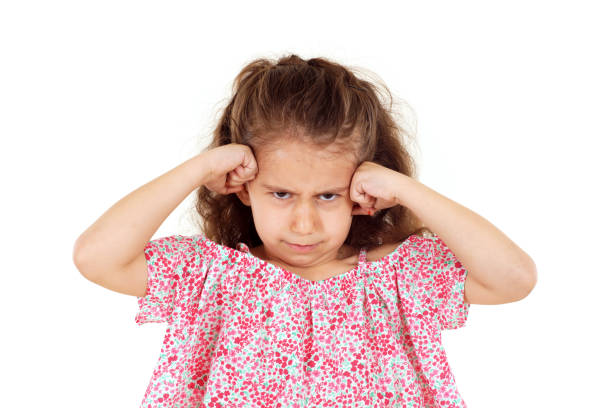 istock Anger little girl on white background 1209674465