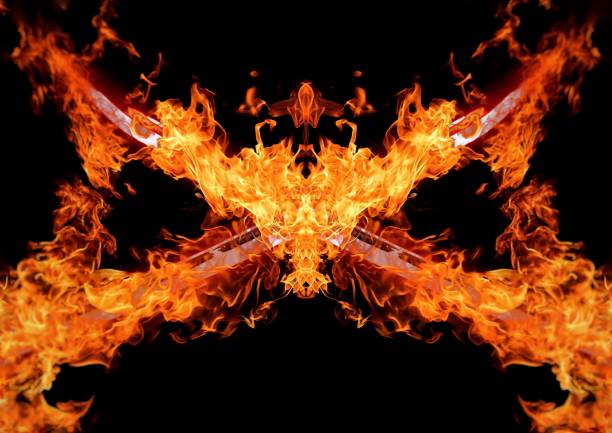 Abstract flame sword illuminating the dark
