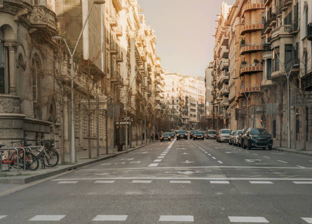 istock Barcelona sunrise at the street 1209681742