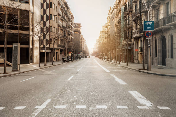 istock Barcelona sunrise at the street 1209681949