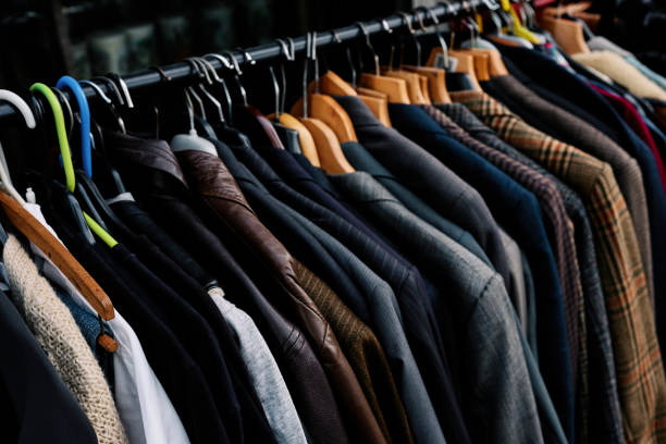 istock Rack of second hand clothes at a vintage store. 1209683026