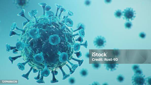 Outbreak Of Chinese Influenza Called A Coronavirus Or 2019ncov Which Has Spread Around The World Danger Of A Pandemic Epidemic Of Humanity Closeup Virus Under The Microscope 3d Illustration Stock Photo - Download Image Now