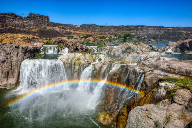 shoshone falls rainbow - hdr - shoshone falls zdjęcia i obrazy z banku zdjęć