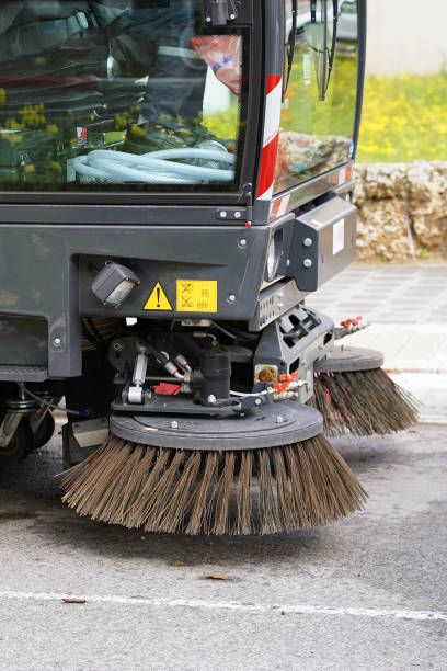 istock Street cleaning machine on the street. 1209693582