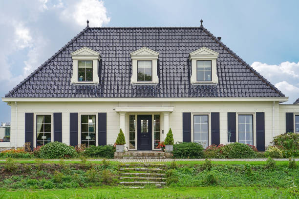 Free Stock Photo of Large White House With Blue Roof | Download Free ...