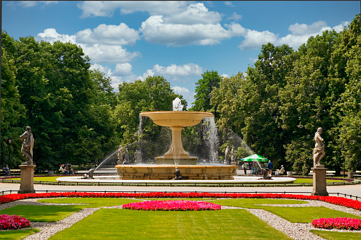 Saxon Garden, Ogrod Saski, public park in the city center of Warsaw, Poland, Europe, 02. July 2004