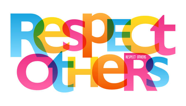 szacunek dla innych kolorowych banerów typograficznych - respect stock illustrations