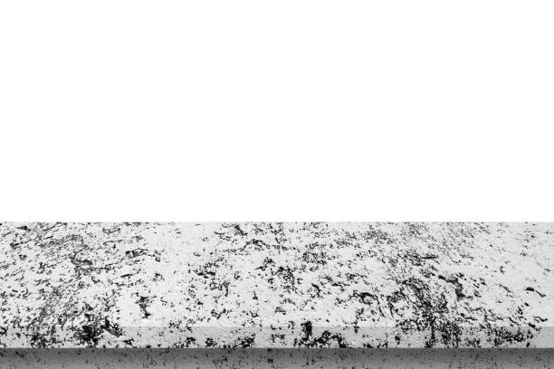 istock Empty cement table on isolated white background with copy space and display montage for product. 1209698545