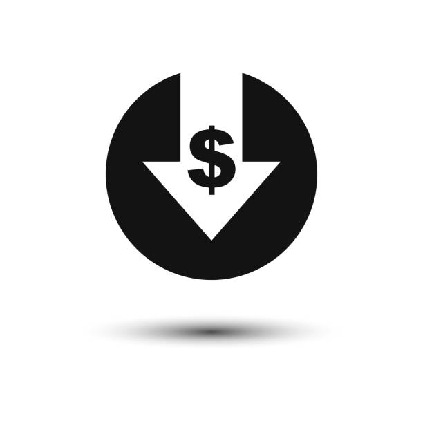 ilustrações de stock, clip art, desenhos animados e ícones de cost reduction icon isolated on white background. vector illustration. - cut price