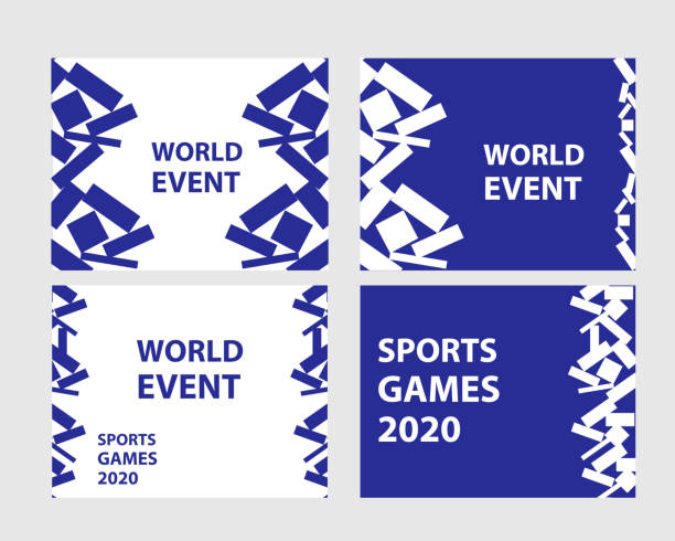 ilustrações de stock, clip art, desenhos animados e ícones de blue and white sports background, banner. poster design for sporting events, invitations, awards or championship. vector - japan map tokyo prefecture world map