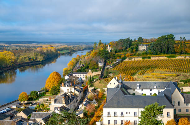 el valle del loira, los paisajes y la naturaleza - chinon fotografías e imágenes de stock