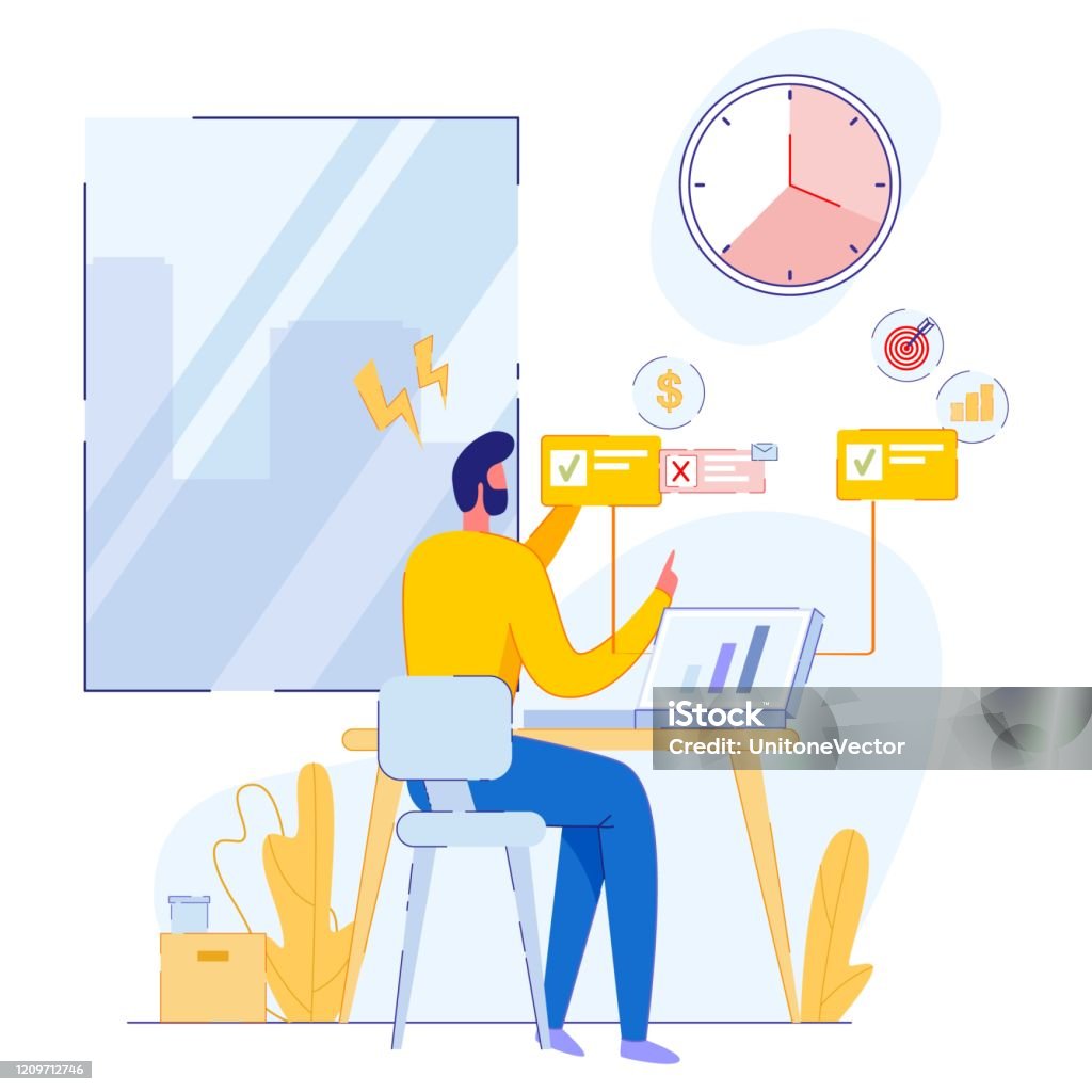 Working Process Performing Professional Tasks Stock Illustration ...
